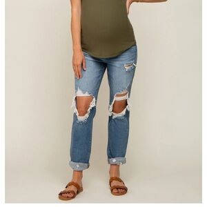 Maternity Distressed Denim Jeans